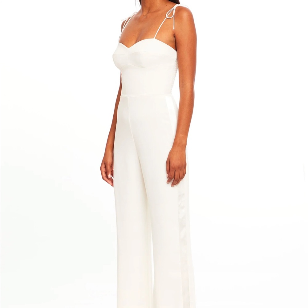 Amanda Uprichard Champagne Bridal Jumpsuit